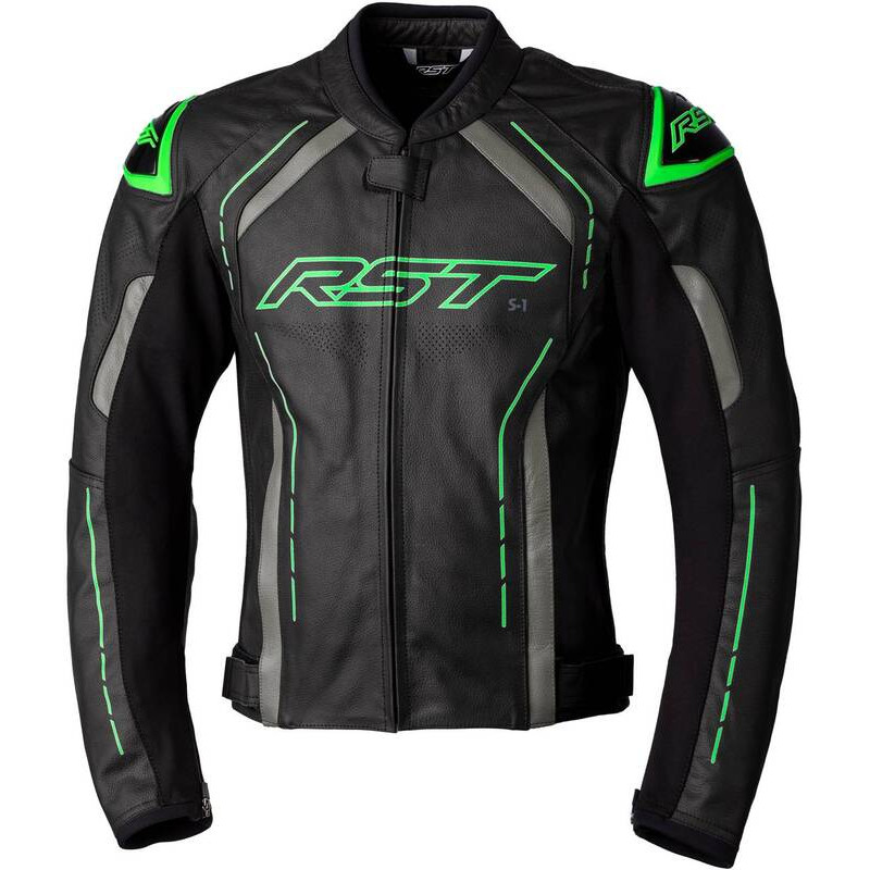 Veste RST S1 cuir - Noir-Vert