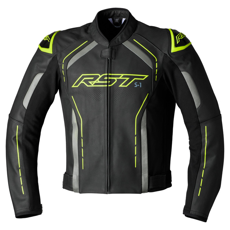 Veste RST S1 cuir - Noir-Jaune