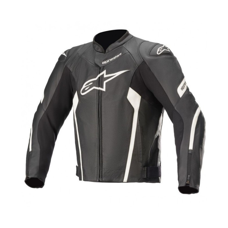 Blouson Cuir Alpinestars Faster v2 Airflow - Noir-Blanc