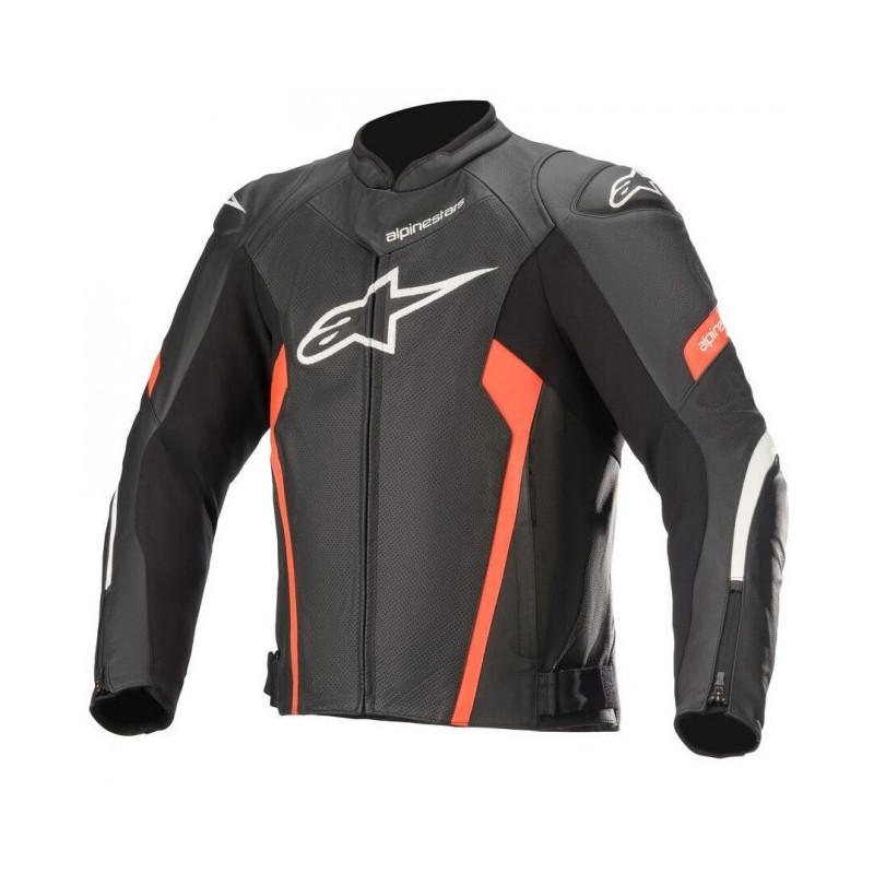 Blouson Cuir Alpinestars Faster v2 Airflow - Noir-Rouge