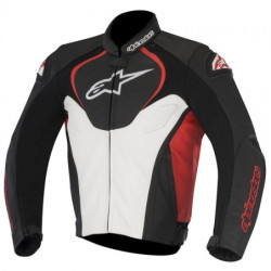 Blouson Cuir Alpinestars Jaws - Noir-Rouge