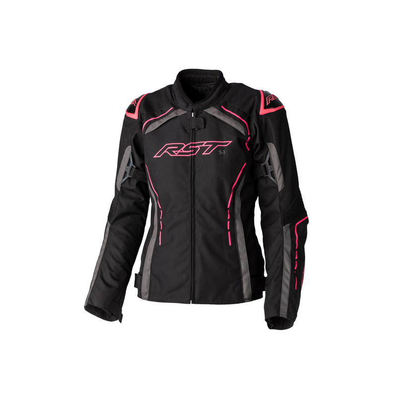 Veste RST S1 Textile femme - Noir-Rose