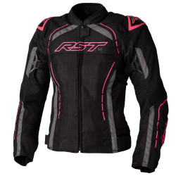 Veste RST S1 Mesh Textile femme - Noir-Rose